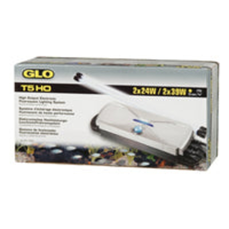 GLO T5 HO High Output Electronic Fluorescent Lighting System for 2 x 24W or 2 x 39W T5 HO bulbs