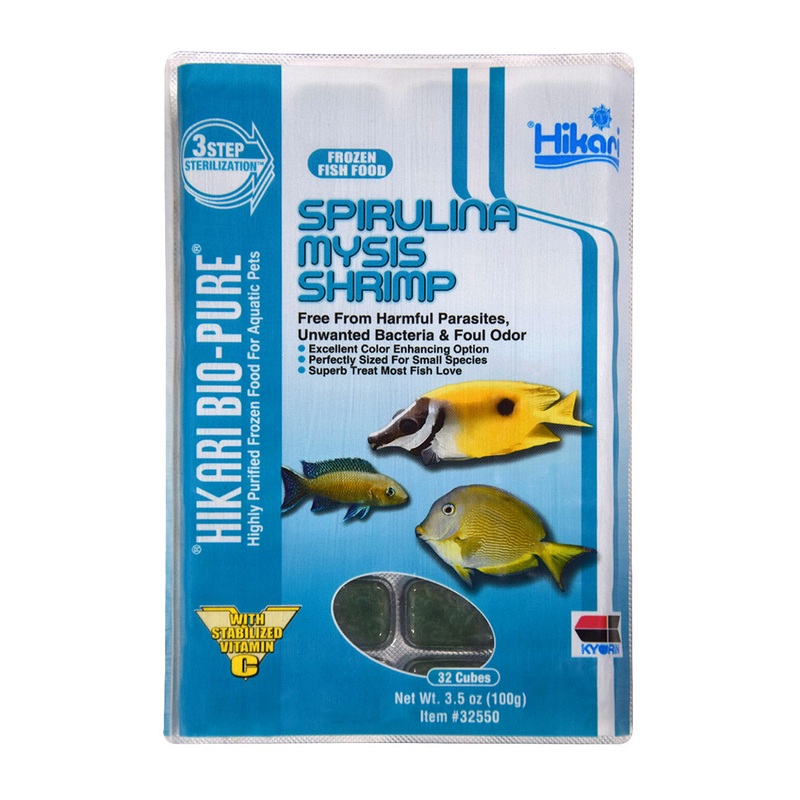 Frozen Spirulina Mysis Shrimp - Cubes - 3.5 oz