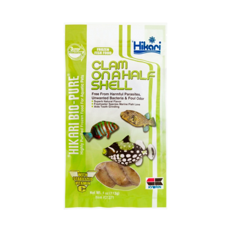 Hikari Frozen Clams On A Half Shell 4oz Bio Pure