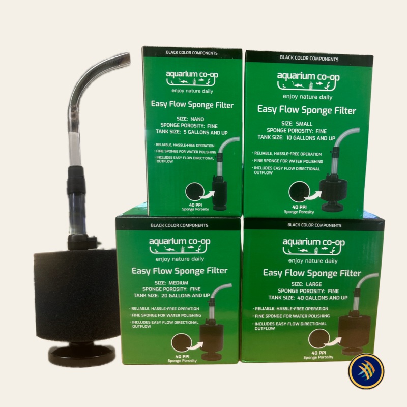 Aquarium Co-Op Black Easy Fine Flow Sponge Filter
