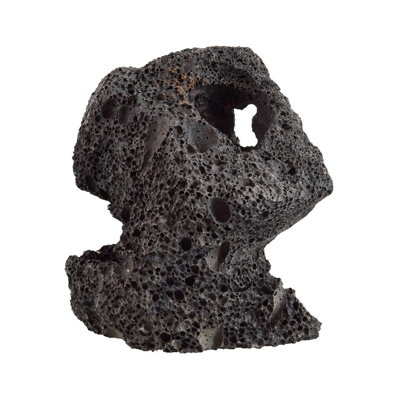 Feller Stone Black Volcano Rock Planter