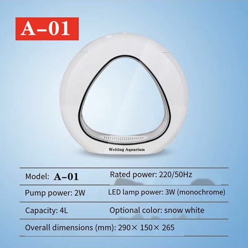 Weiting Aquarium Small Fish Tank Mini Desktop Aquarium Creative Gold Fish Tank LED Lighting Comes with Filter Household Fish Tan