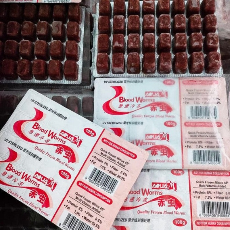 AquaM Blood Worm (Box of 12 slabs)