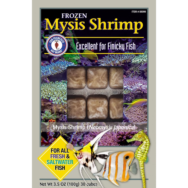 San Francisco Frozen Mysis Shrimp 3.5oz (Box of 12 slabs)