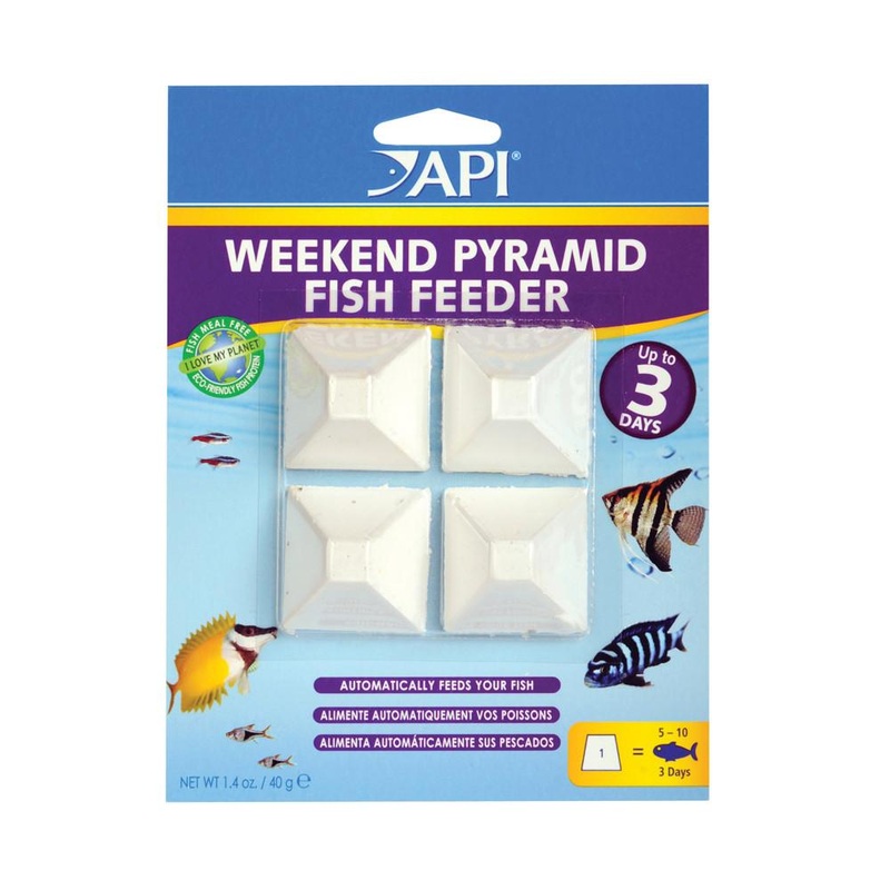 API Weekend 3 Day Pyramid Fish Feeder, 4 feeders