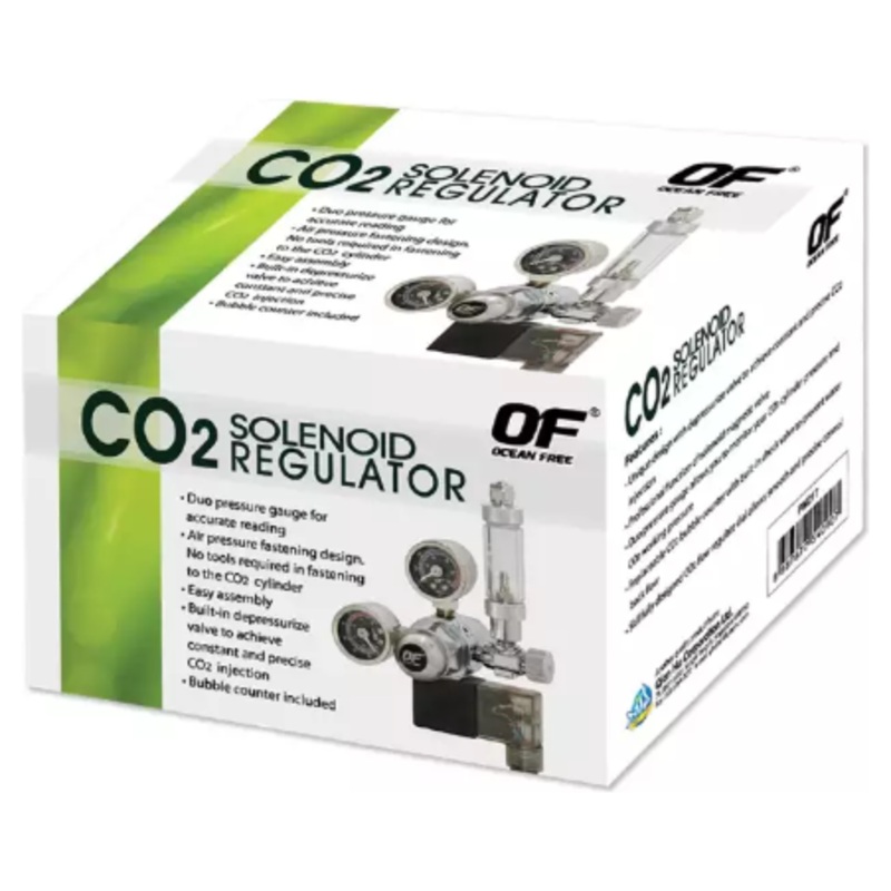OF CO2 Solenoid Regulator Dual Gauge w/ Bubble Counter