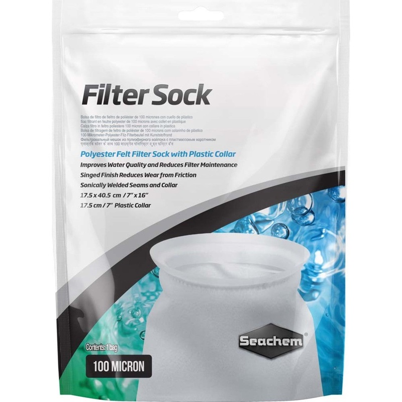Seachem Laboratories Filter Sock with Plastic Collar 100 micron