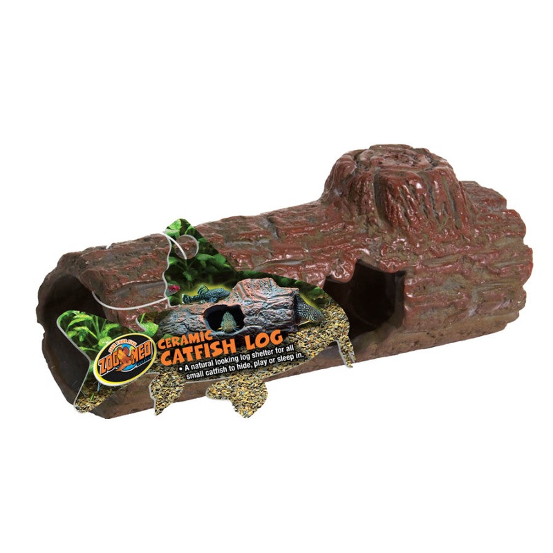 Catfish Log Aquarium Ornament