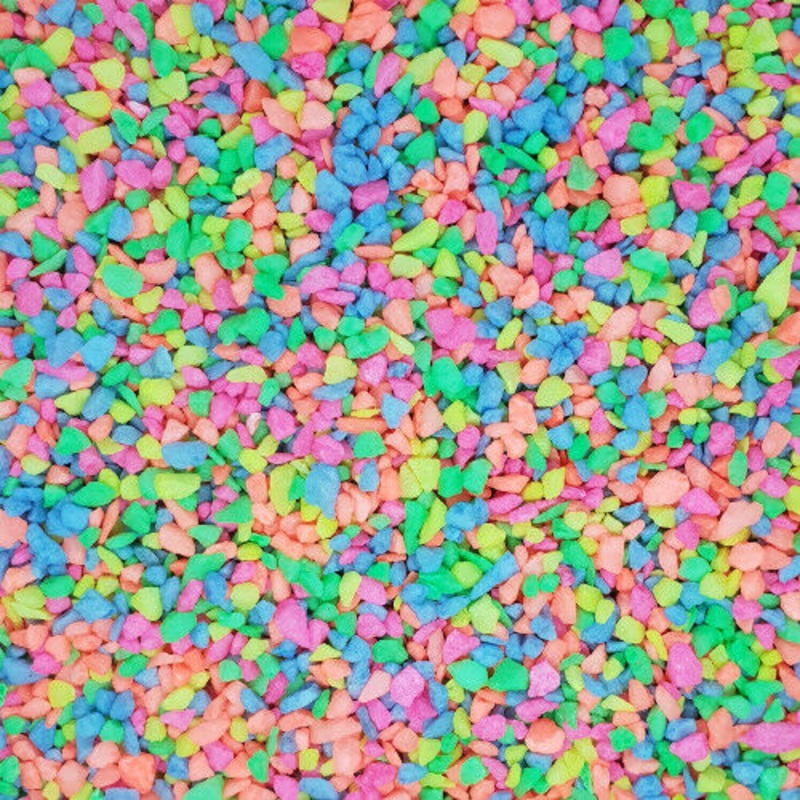 Aqua One Aquarium Fish Tank Coloured Gravel Neon 4-6mm