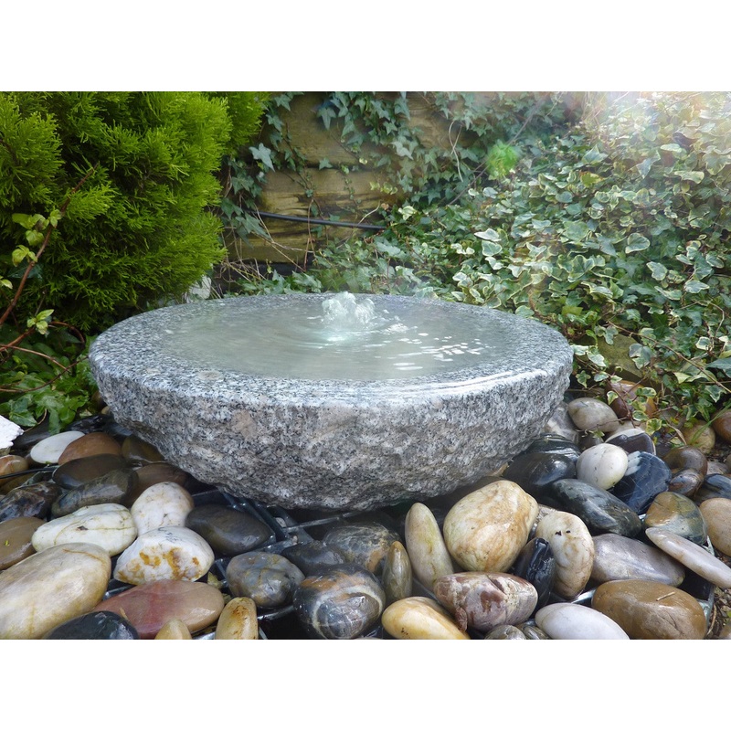 Babbling Bowl Grey Granite Garden Water Feature 50cm