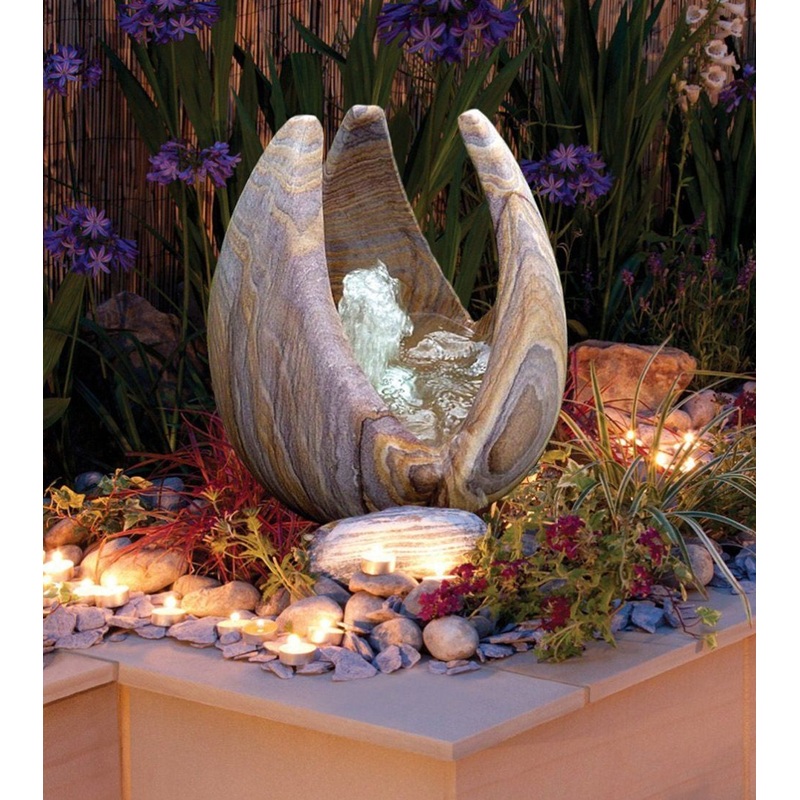 Babbling Lily Rainbow Sandstone Garden Water Feature 60cm