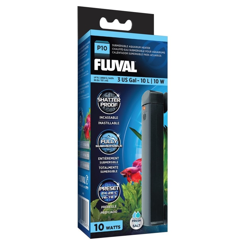 Fluval Pre Set Submersible Aquarium Fish Tank Heaters P10 10w