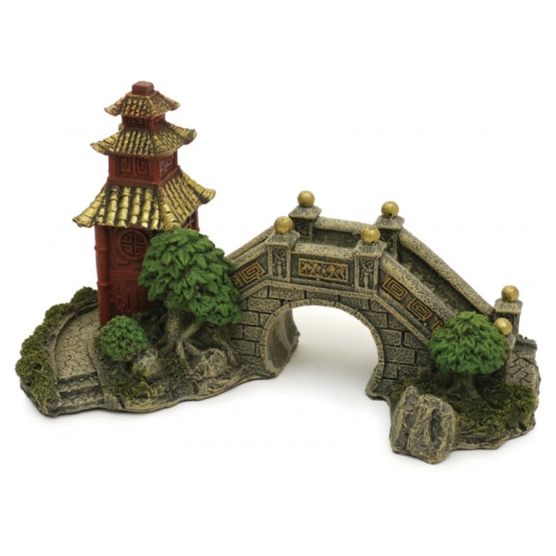 Blue Ribbon Aquarium Ornaments Japanese Garden Bridge