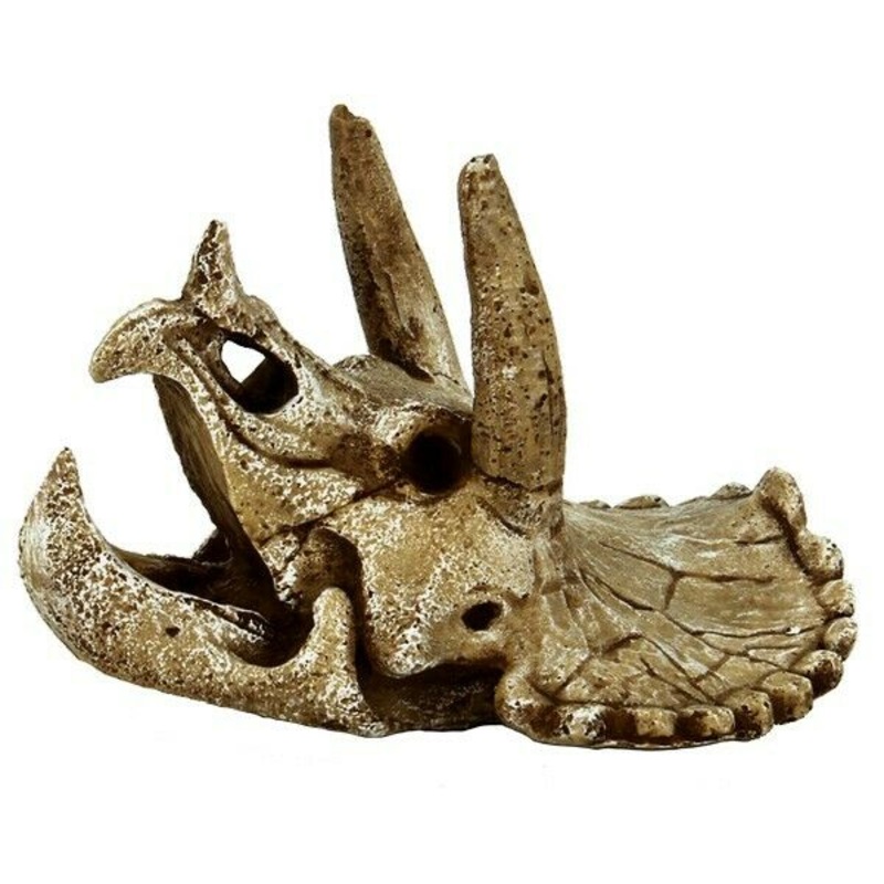 SuperFish Skull Triceratops Aquarium Ornament Medium