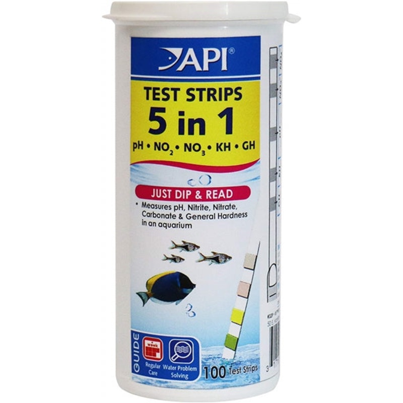 API 5 in 1 Aquarium Test Strips 100ct