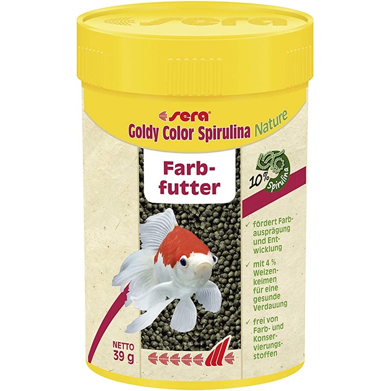 Sera Goldy Color Spirulina Goldfish Color Granules Floating Food 1.3 oz