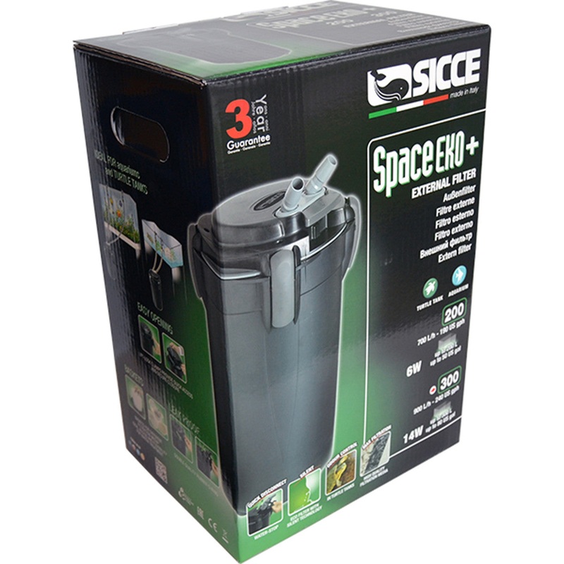 Sicce SPACE EKO 200 Canister Filter - up to 50 gallon aquariums - 190 GPH
