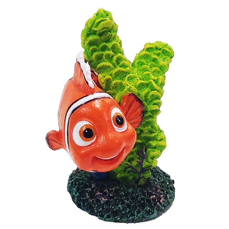 Disney Finding Dory Nemo Aquarium Statue with Coral Green/Orange