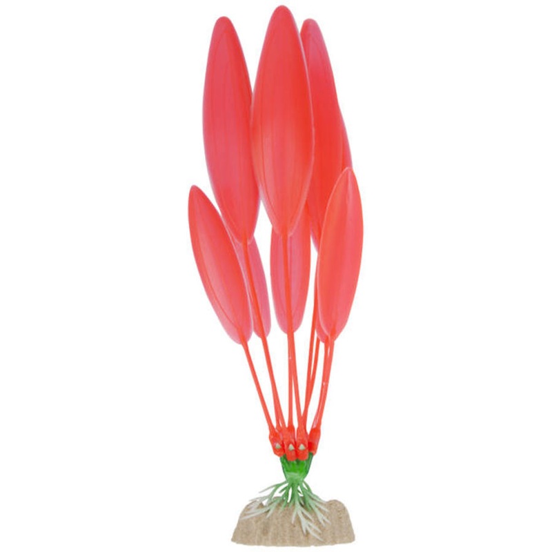 GloFish Fluorescent Plastic Aquarium Plant - Orange, Large