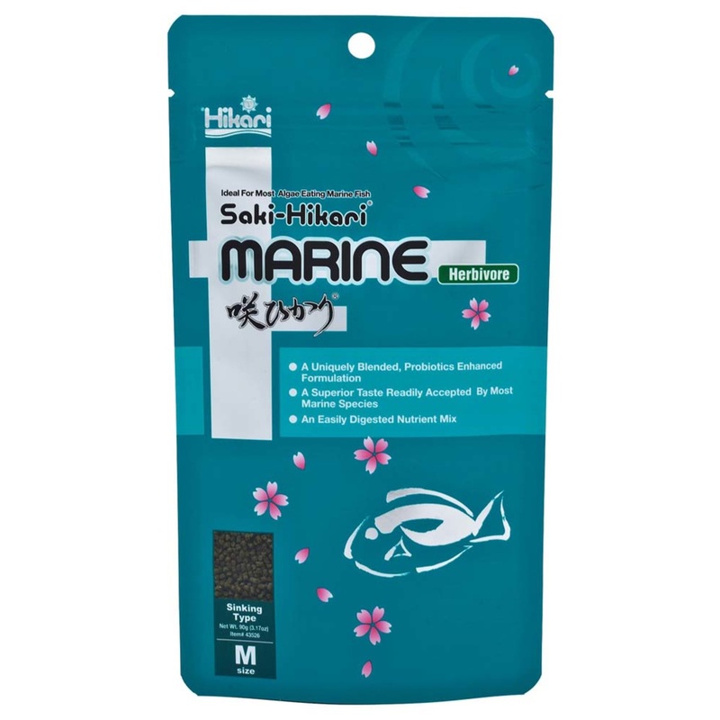 Hikari USA Saki-Hikari Marine Herbivore Pellets Fish Food 3.1oz