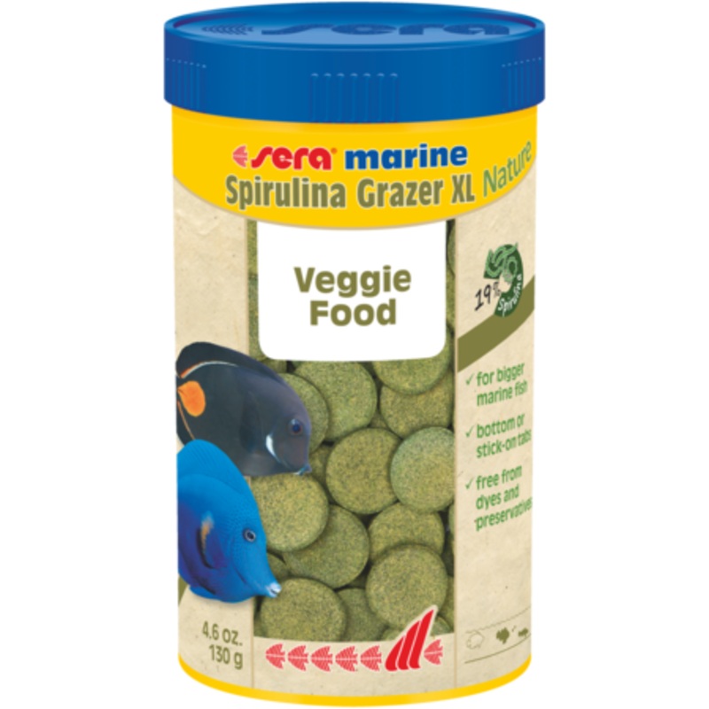 Sera Marine Spirulina Grazer XL Nature Veggie Food 130 g