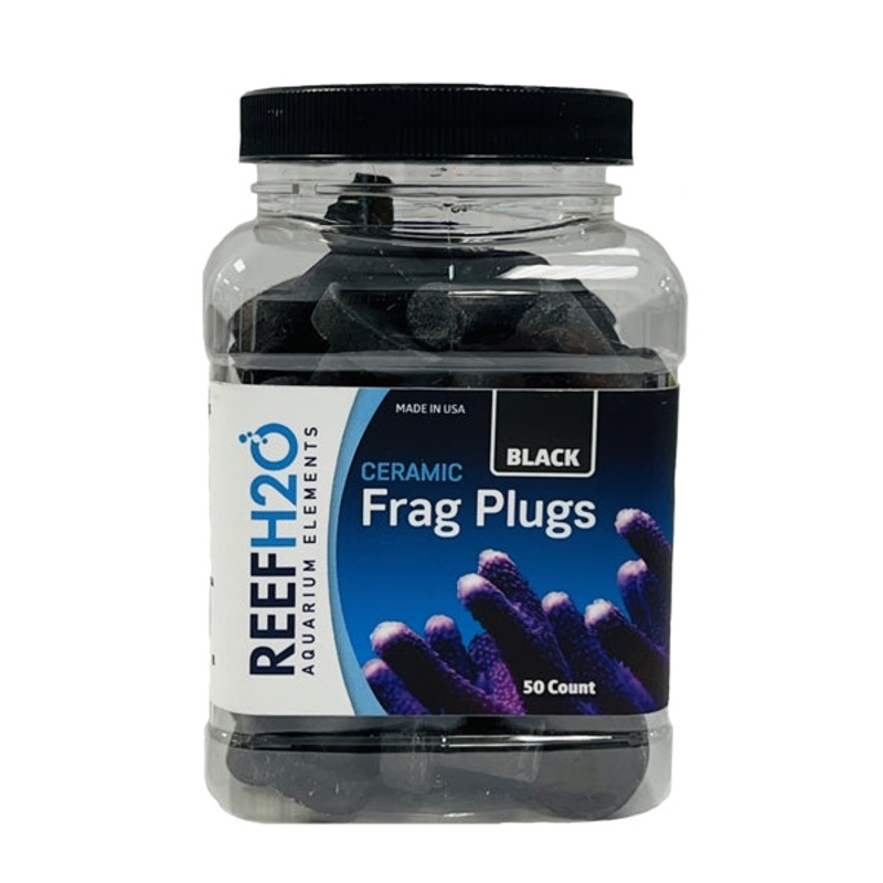 ReefH2O Bulk Ceramic Frag Plug Black 50 Count Jar