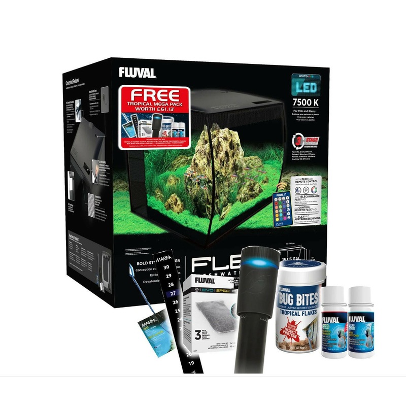 Fluval Flex Aquarium 57L Black - With Free Bundle
