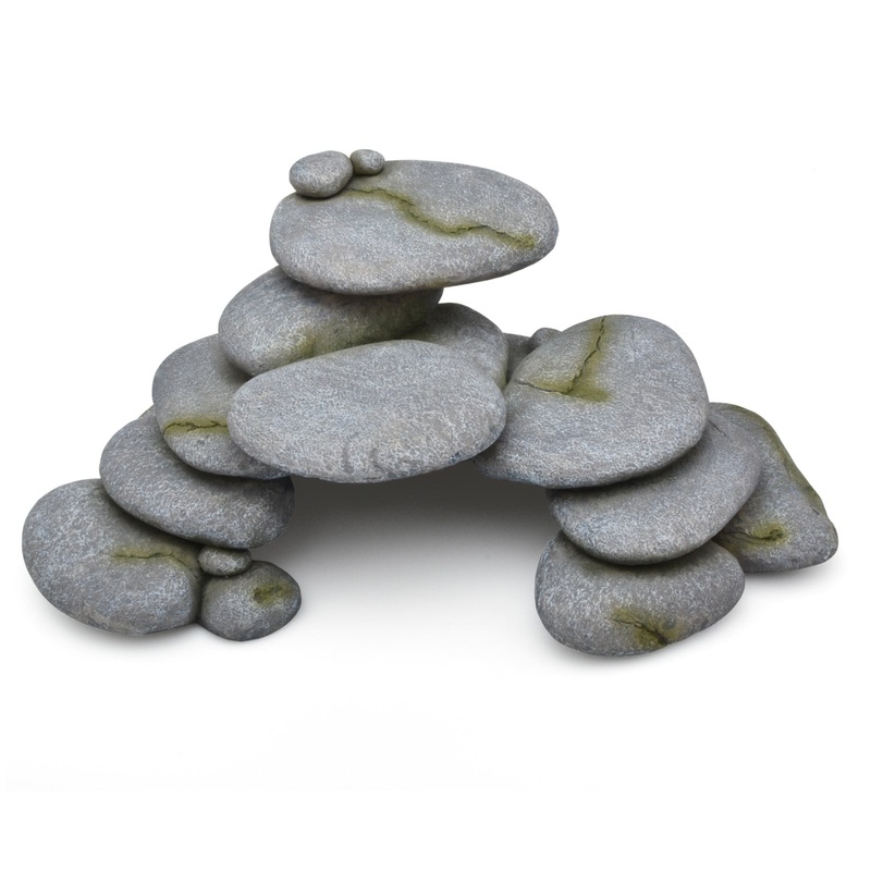 Betta Grey Pebble Stack Aquarium Ornament