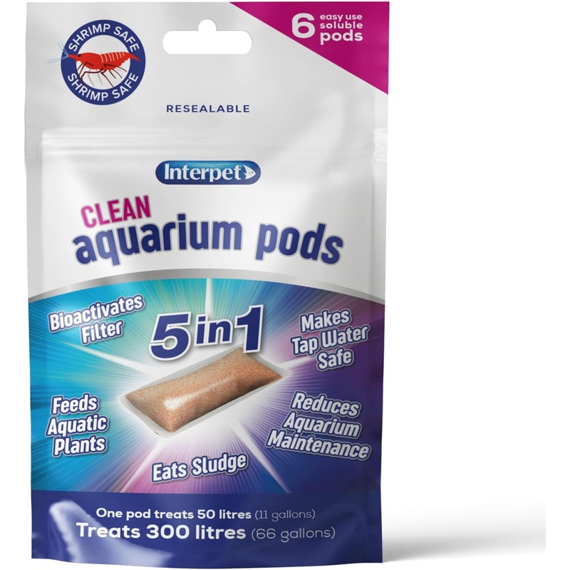 Clean Aquarium Pods Pack of 6/12/24 Sludge Killer Aquarium Water Treatment